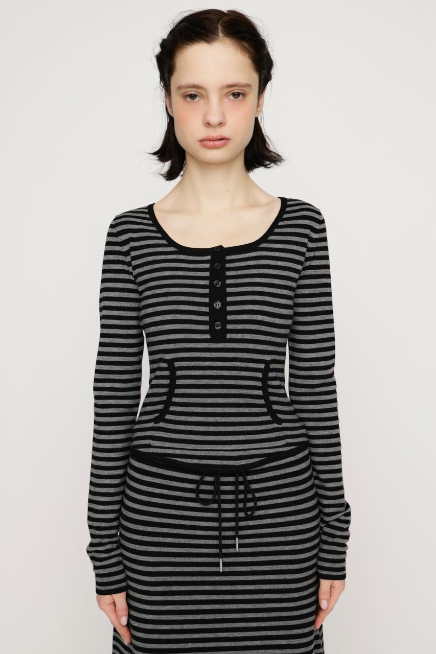 HENLY NECK トップス M/BLK FREE