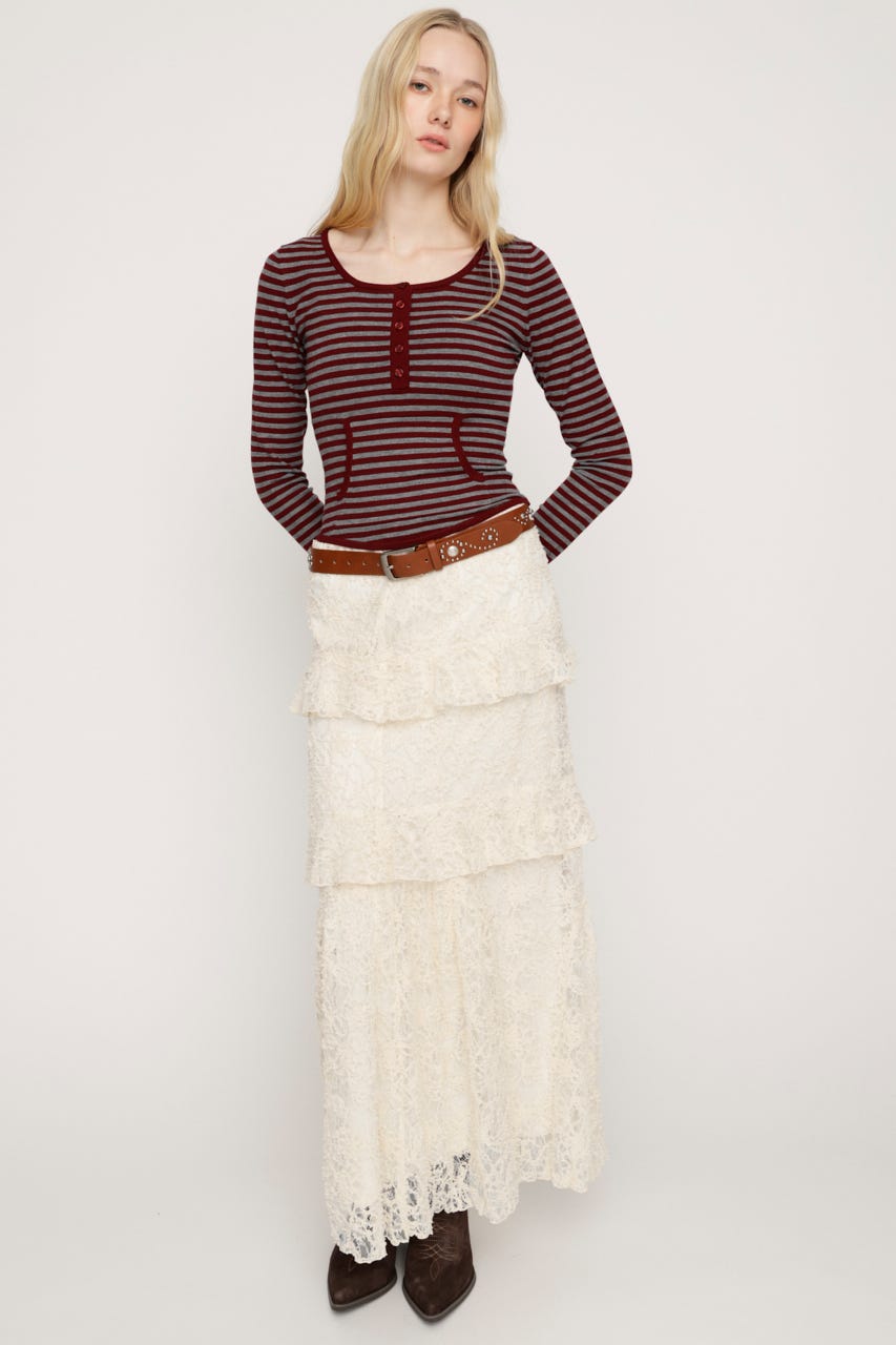 HENLY NECK トップス M/RED FREE