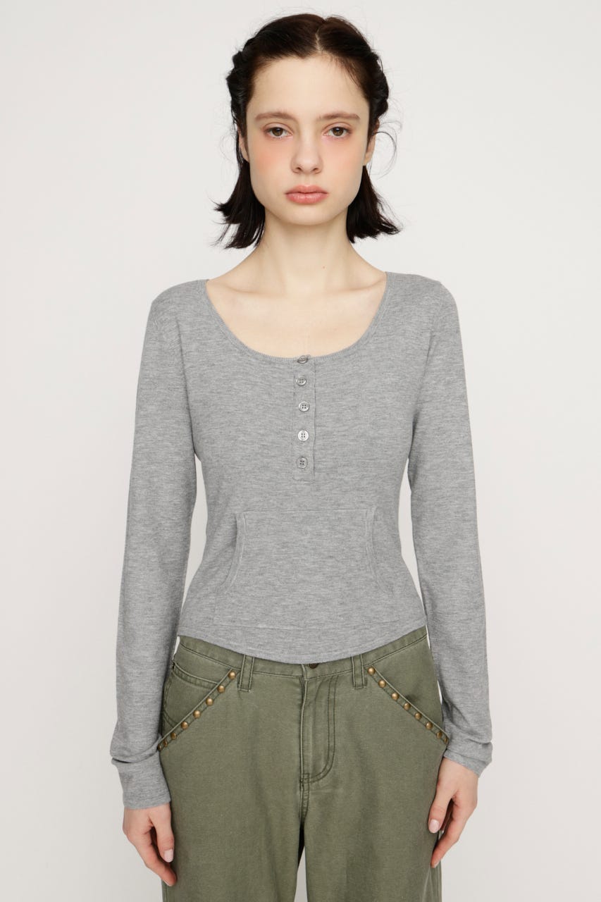 HENLY NECK トップス T.GRY FREE