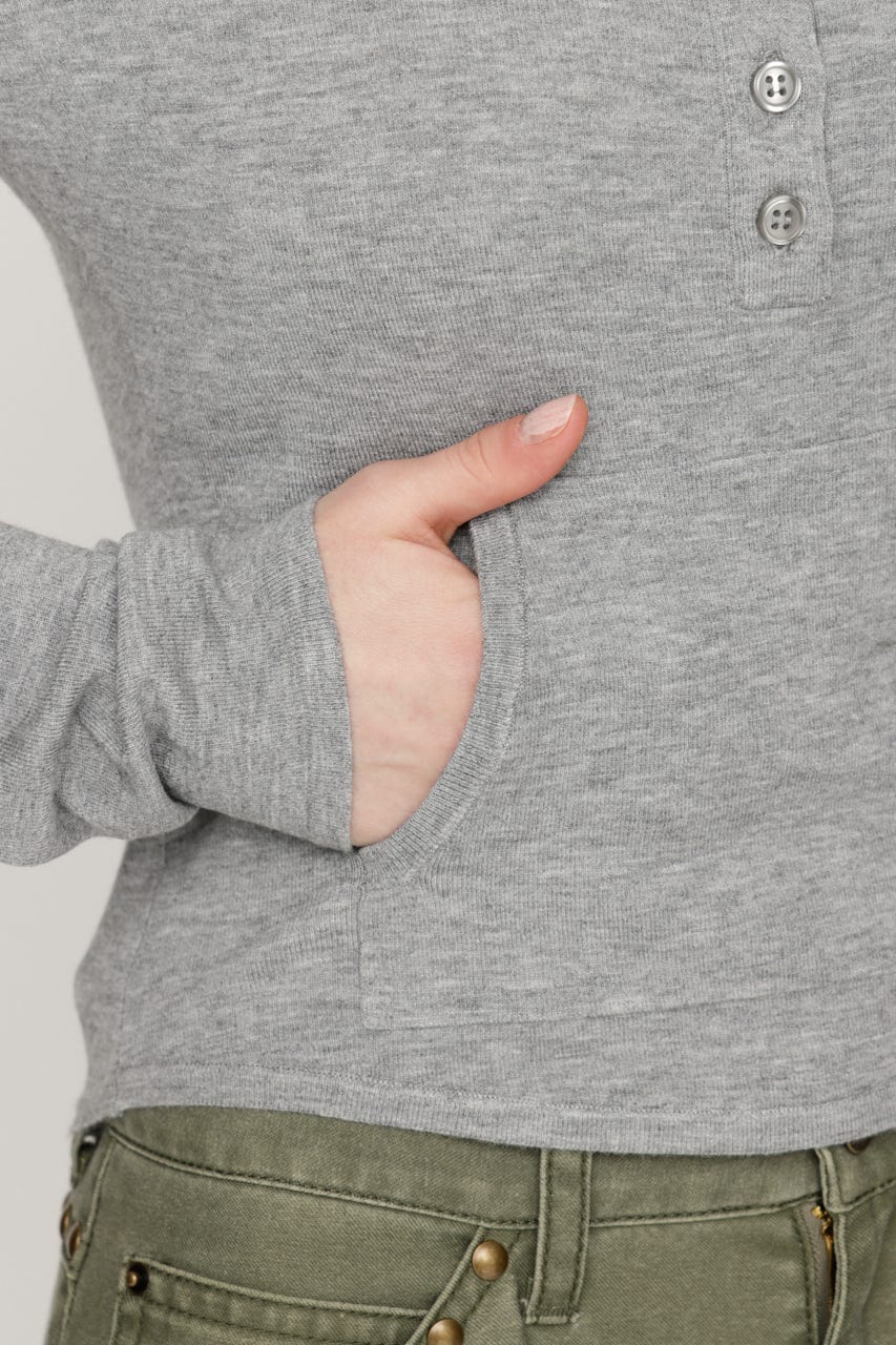 HENLY NECK トップス T.GRY FREE