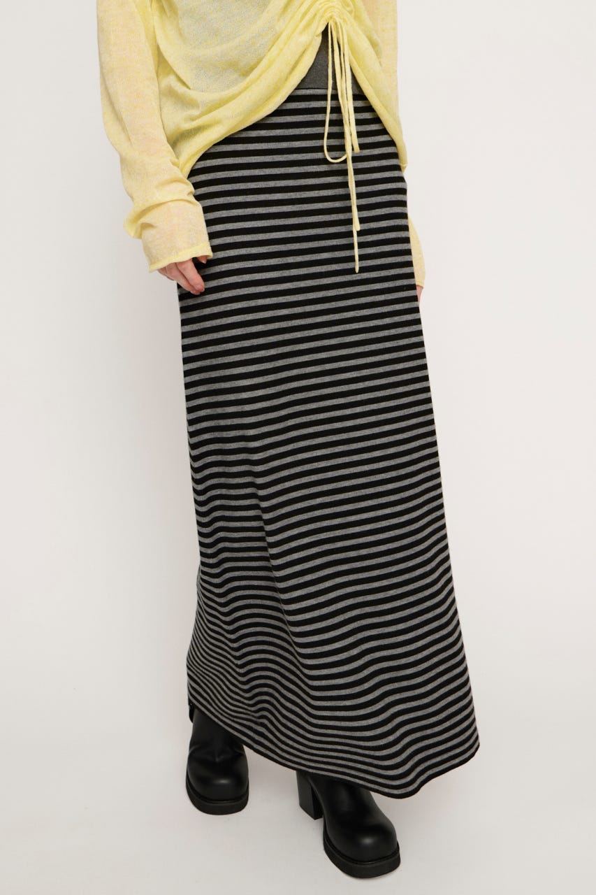 RELAXY KNIT LONG スカート M/BLK FREE