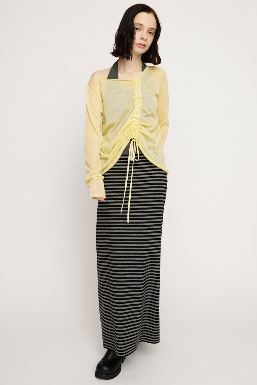 RELAXY KNIT LONG スカート M/BLK FREE