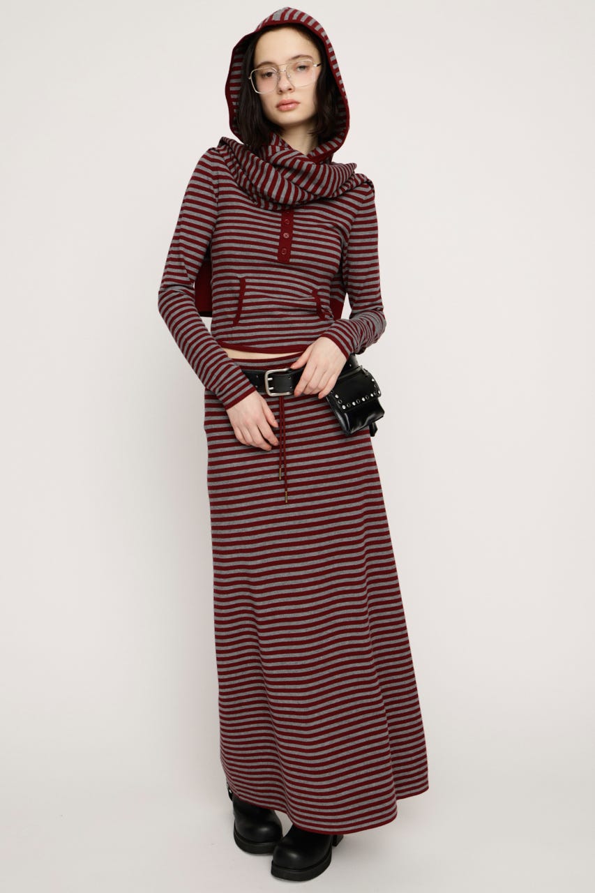 RELAXY KNIT LONG スカート M/RED FREE