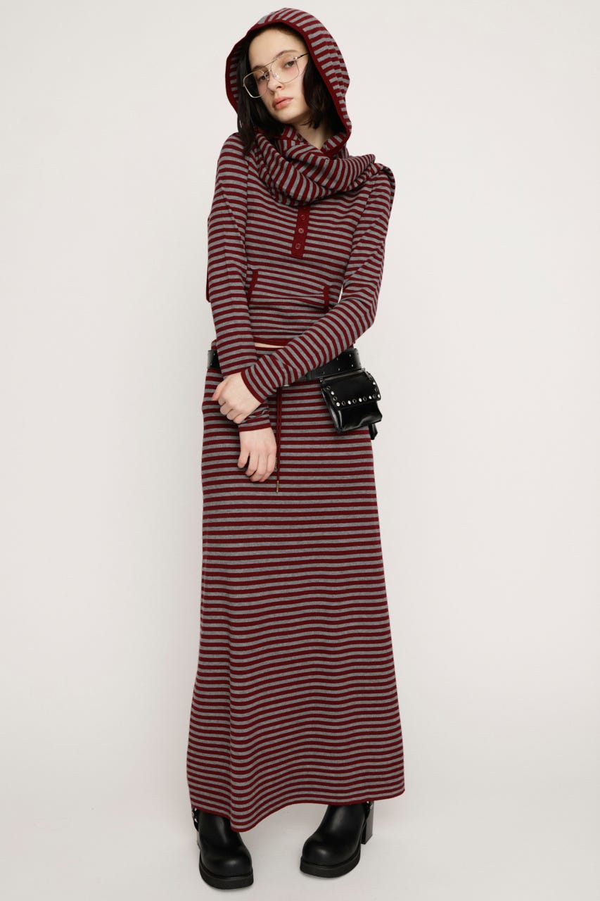 RELAXY KNIT LONG スカート M/RED FREE