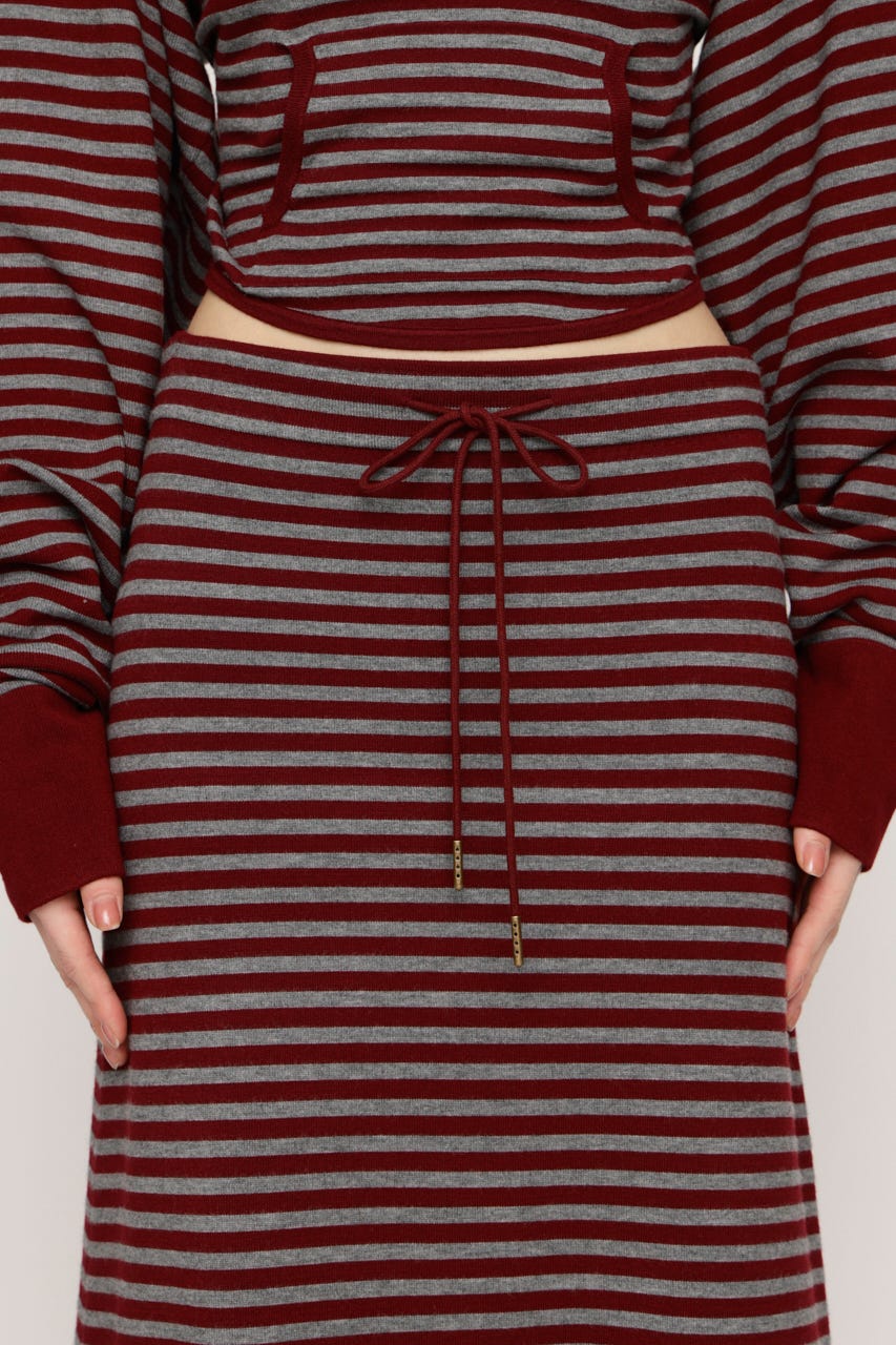 RELAXY KNIT LONG スカート M/RED FREE