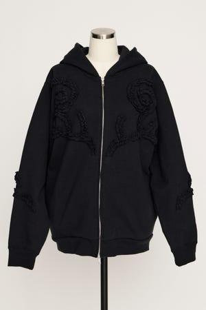 FRILL ZIP UP HOODIE