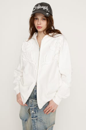 FRILL ZIP UP HOODIE