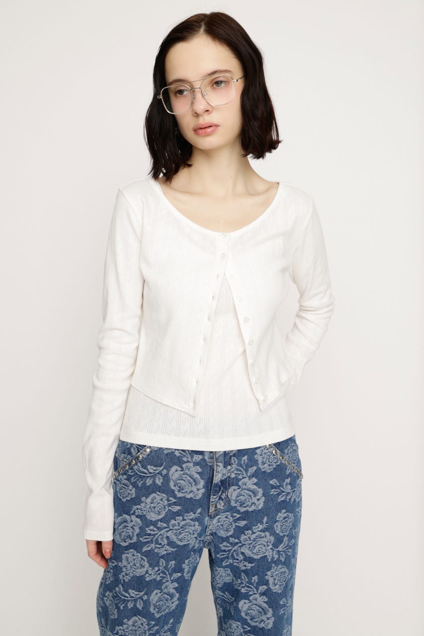 S LINE EYELET 2P O/WHT FREE