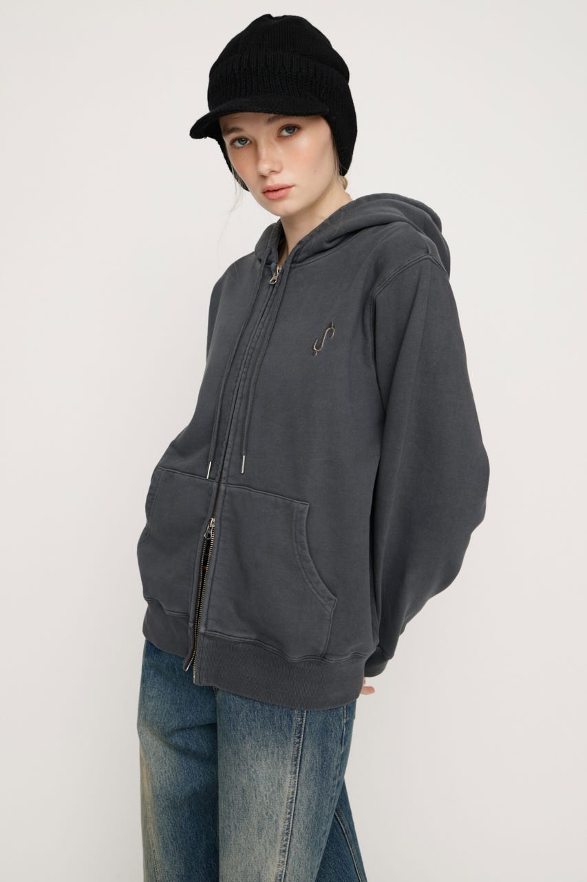 S. HOODIE ZIP パーカー L/BLK FREE