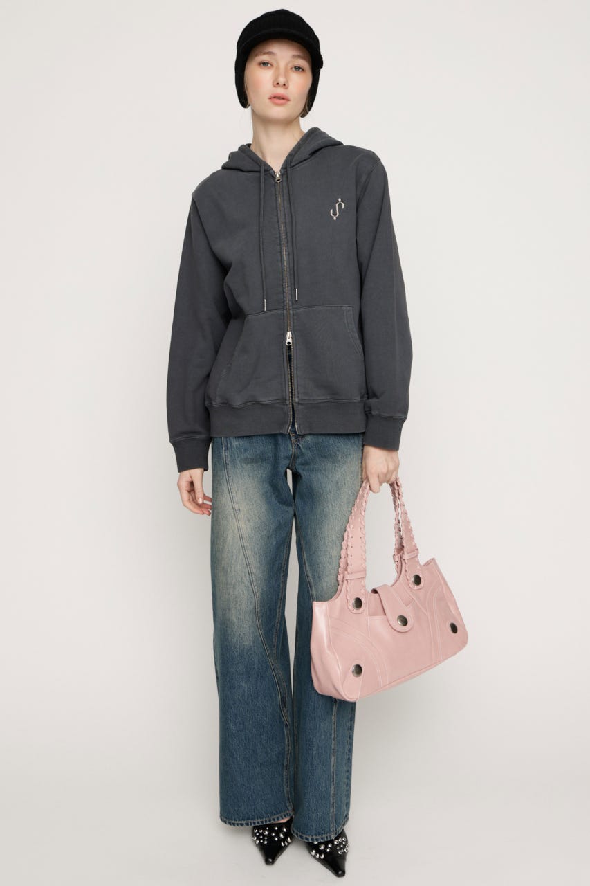 S. HOODIE ZIP パーカー L/BLK FREE