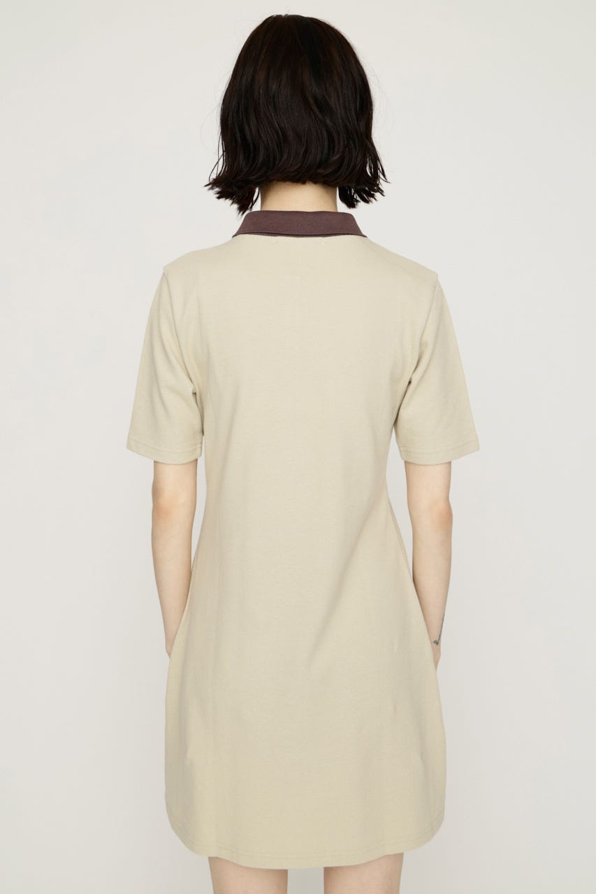 BI COLOR COLLAR ショートワンピース BEG FREE
