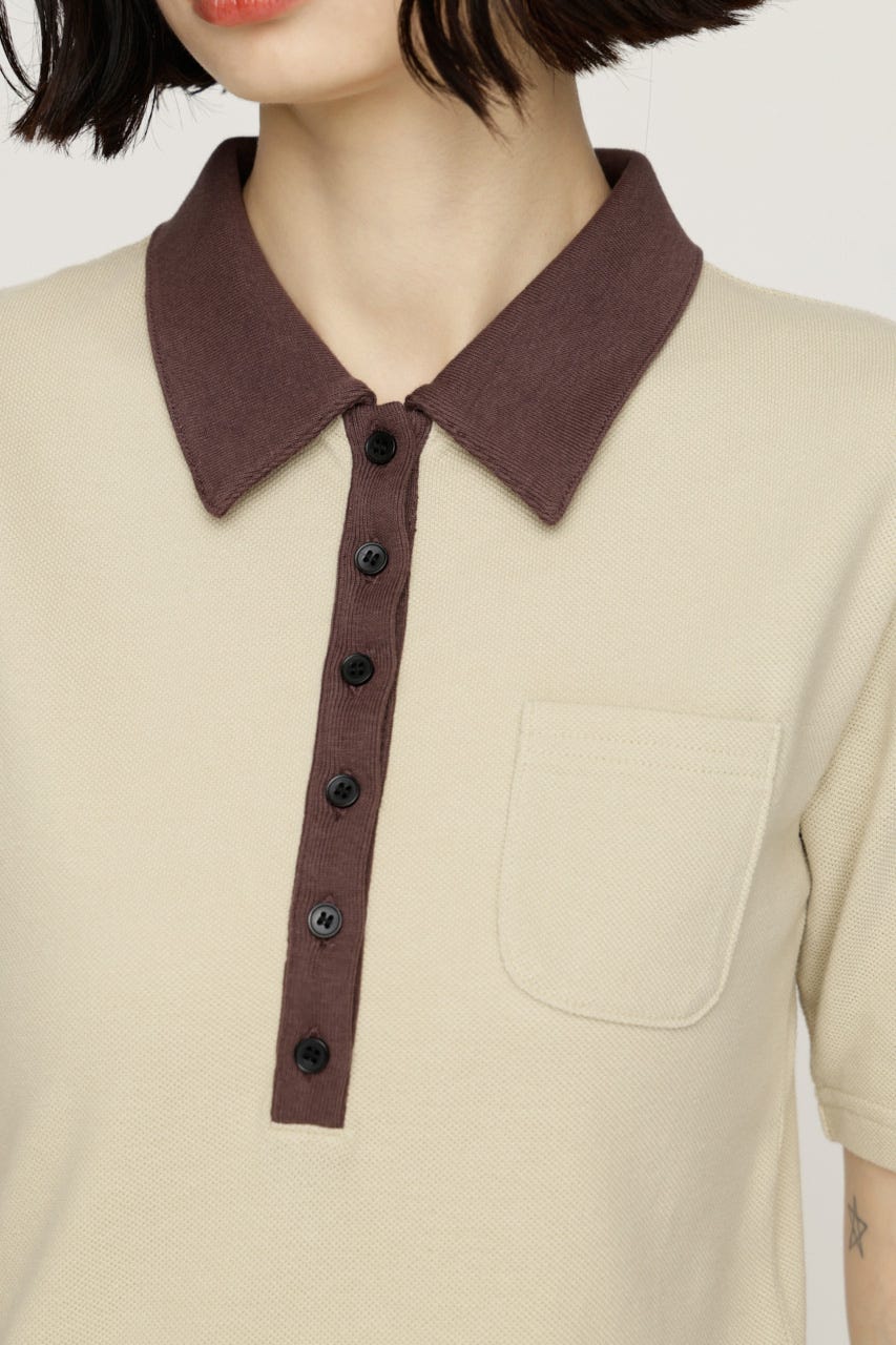 BI COLOR COLLAR ショートワンピース BEG FREE