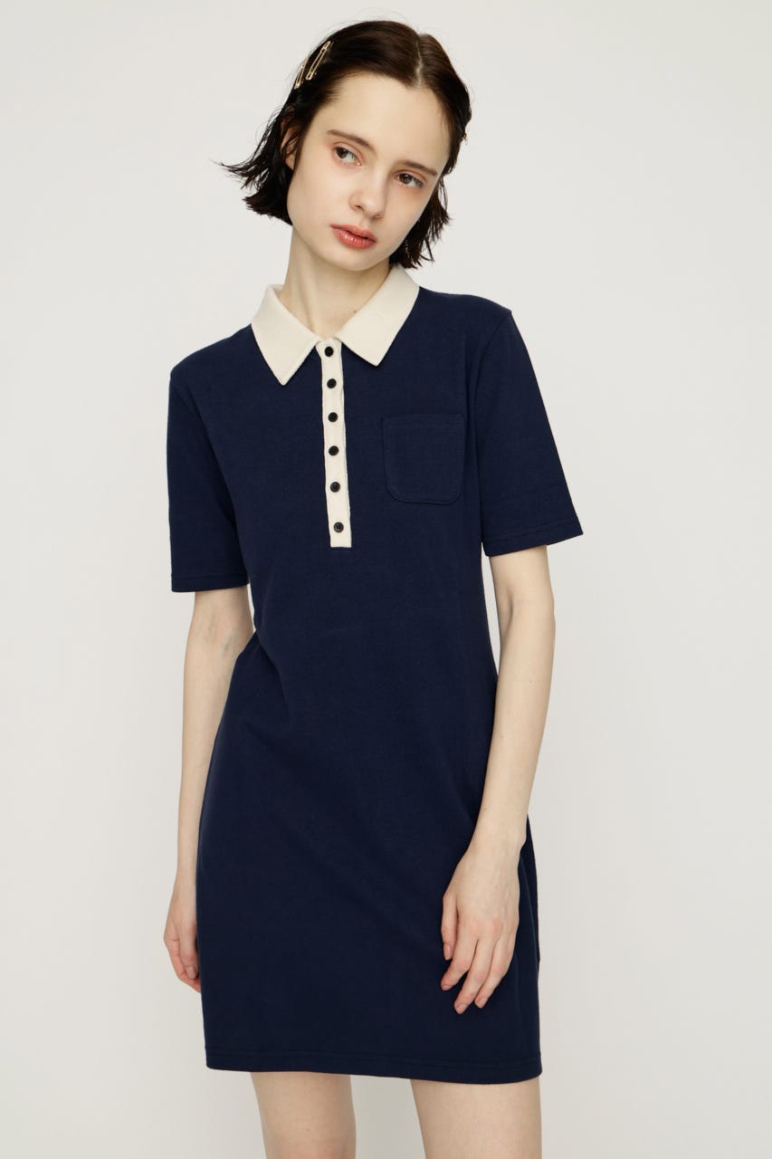 BI COLOR COLLAR ショートワンピース NVY FREE