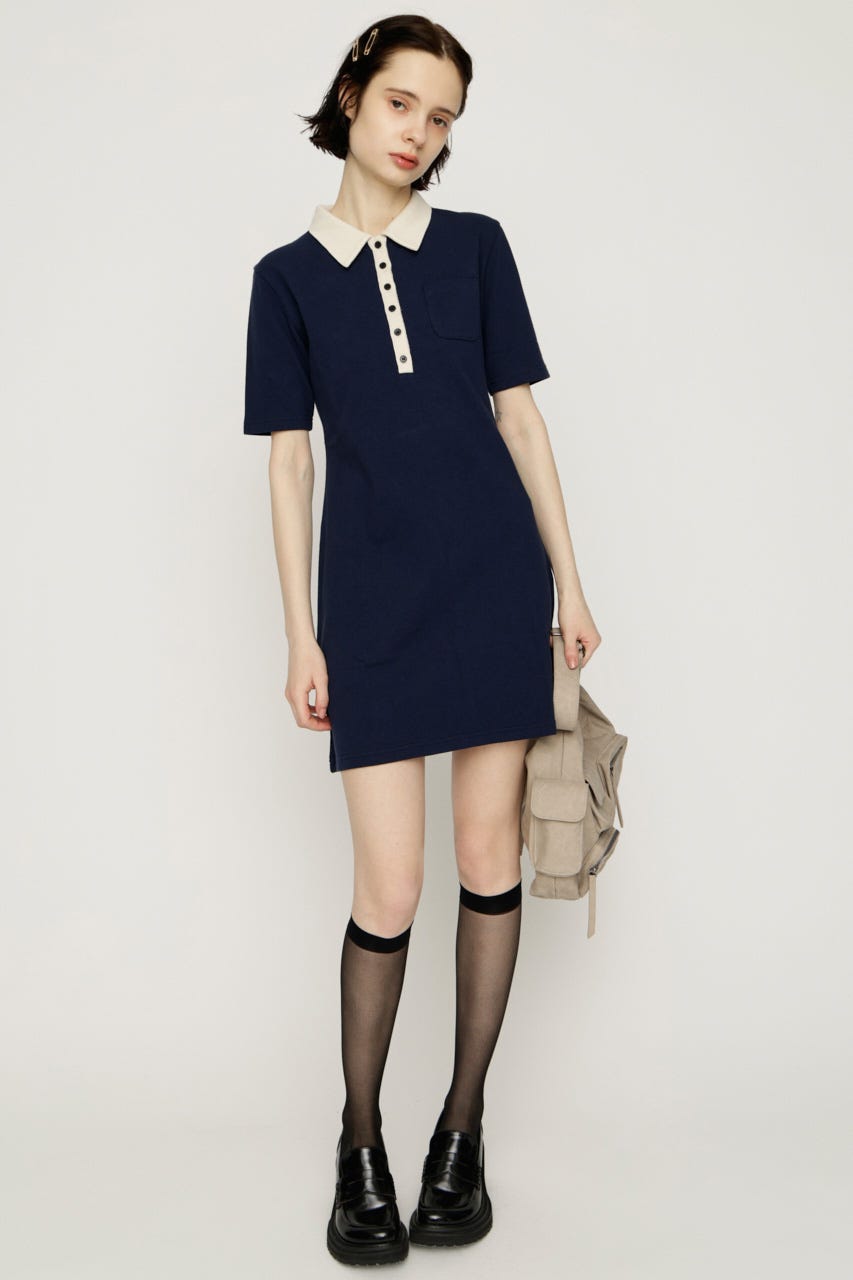 BI COLOR COLLAR ショートワンピース NVY FREE
