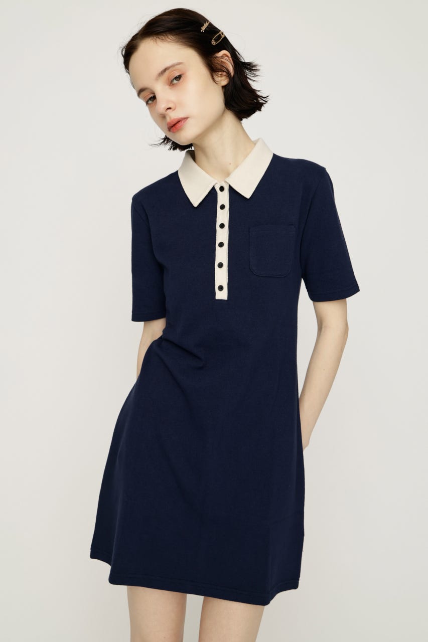 BI COLOR COLLAR ショートワンピース NVY FREE