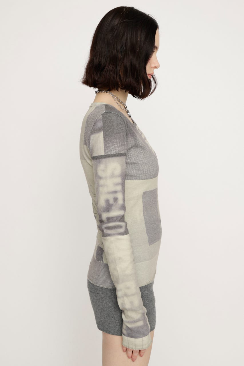 【LIMITED ITEM】GRAPHIC SHEER L／S Tシャツ KHA FREE
