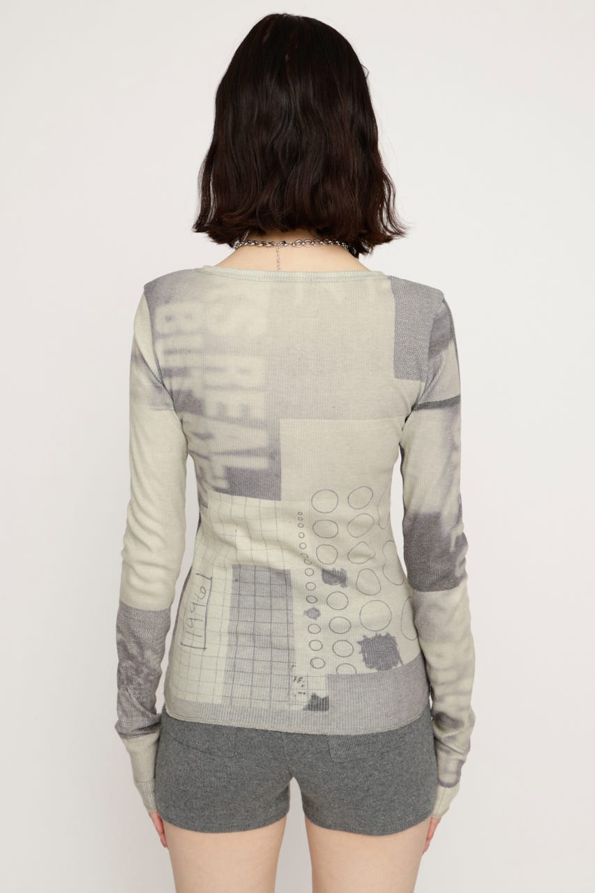 【LIMITED ITEM】GRAPHIC SHEER L／S Tシャツ KHA FREE
