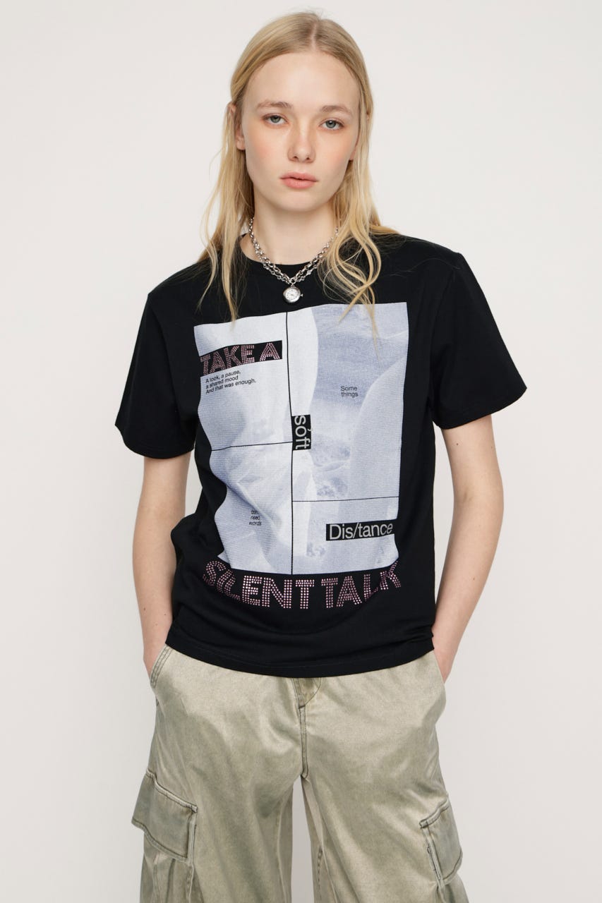 PHOTO & JEWEL MIX Tシャツ BLK 1