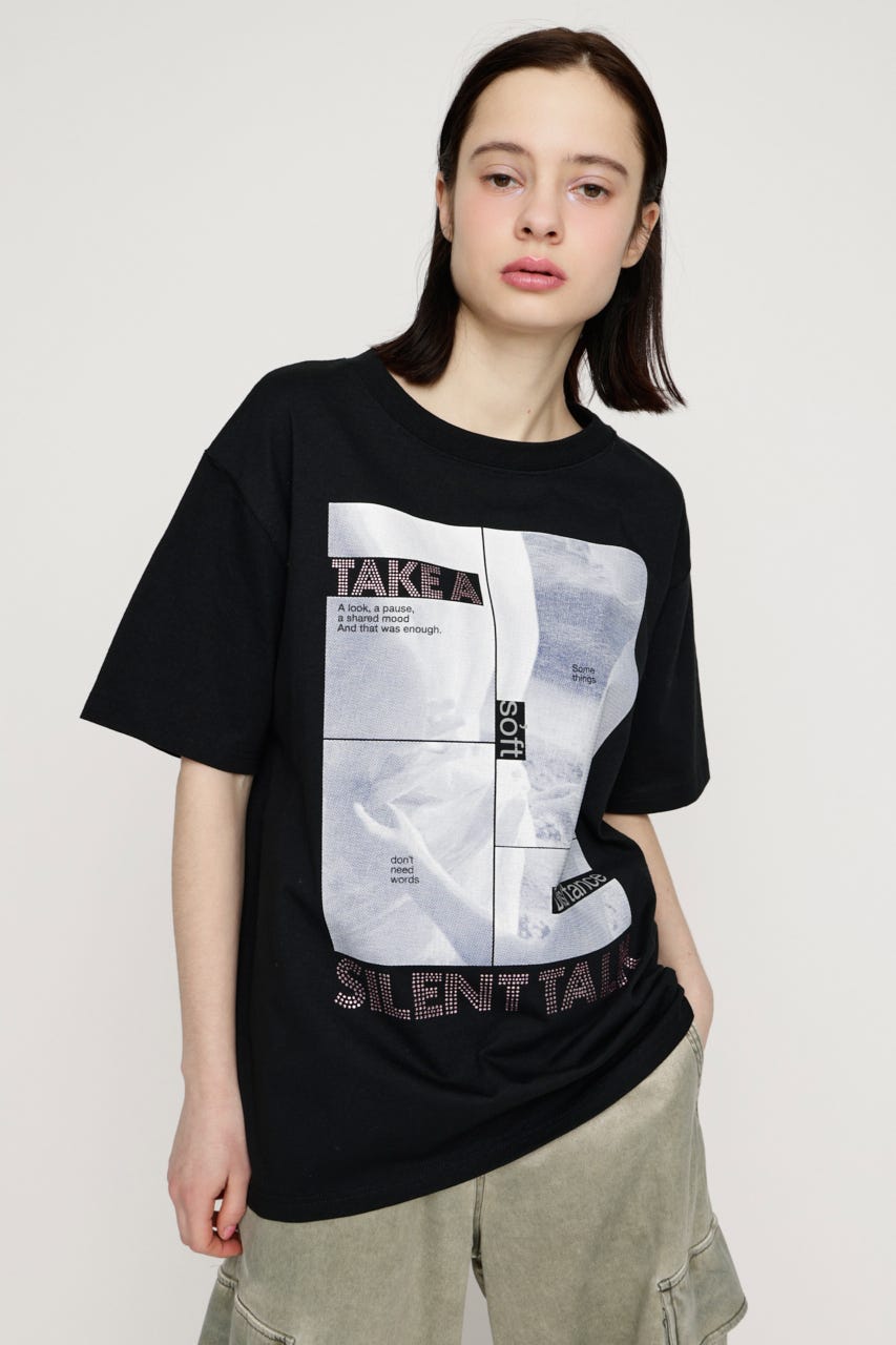 PHOTO & JEWEL MIX Tシャツ BLK 1