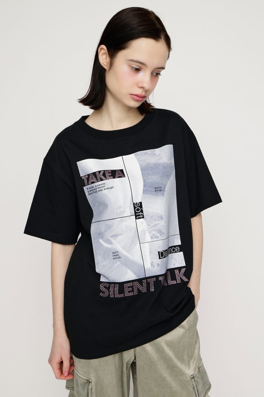 PHOTO & JEWEL MIX Tシャツ BLK 1