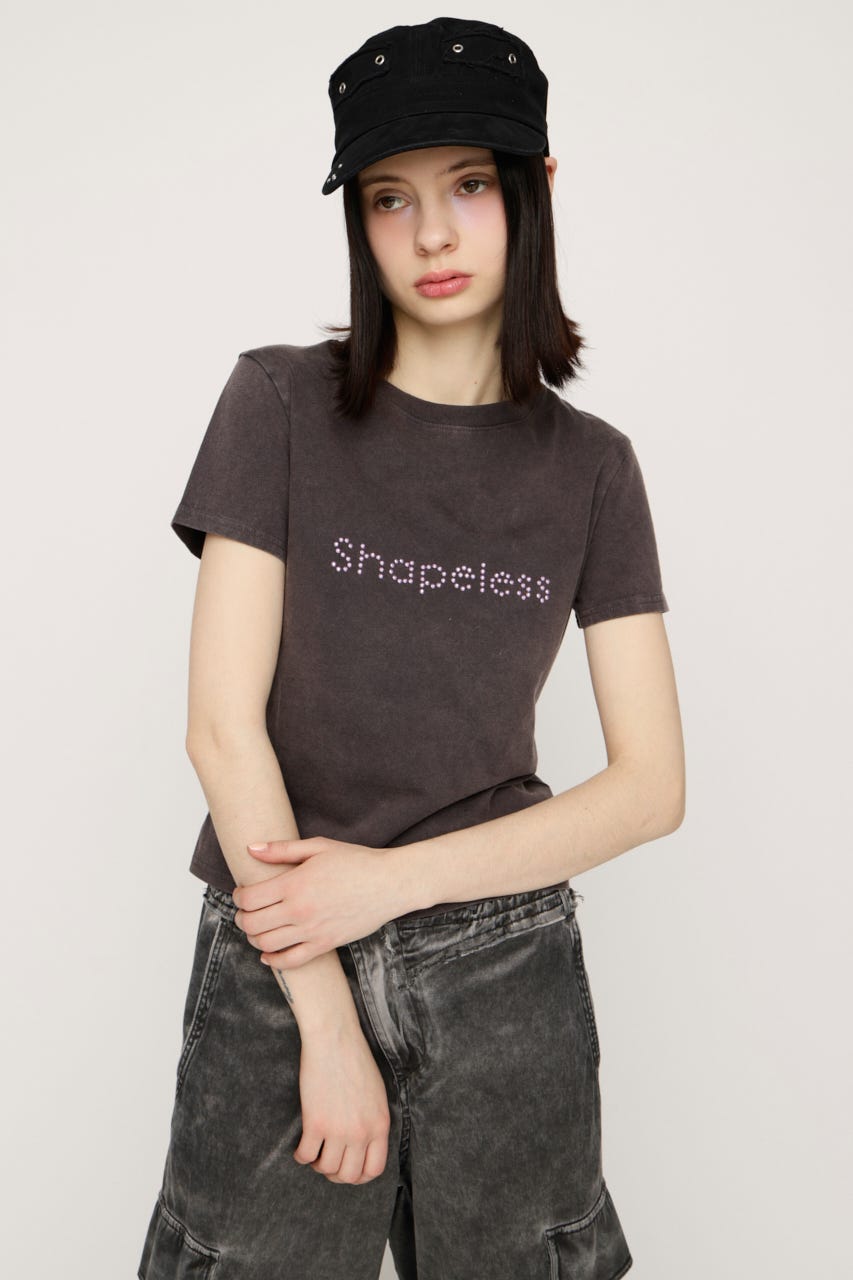 WASHED STONE LOGO Tシャツ L/BLK FREE