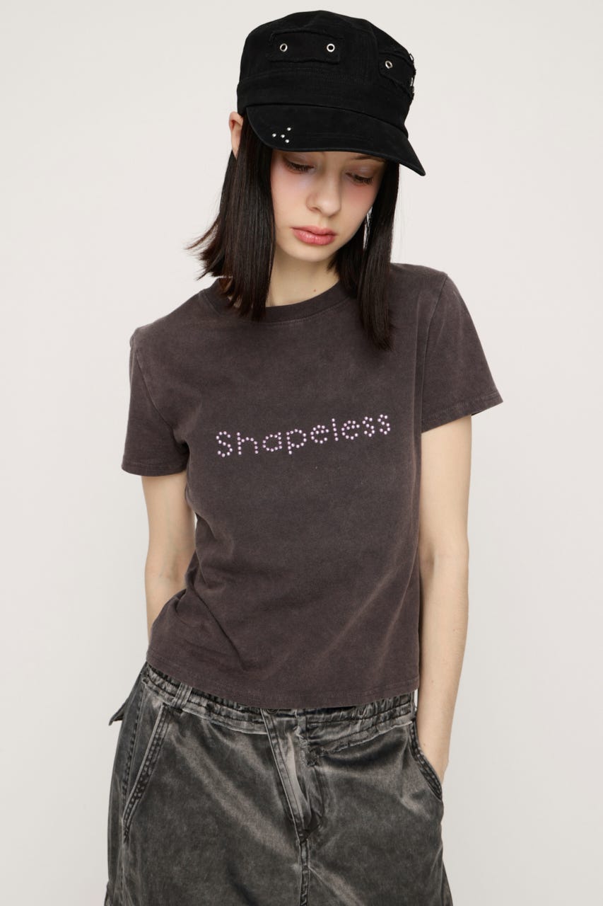 WASHED STONE LOGO Tシャツ L/BLK FREE