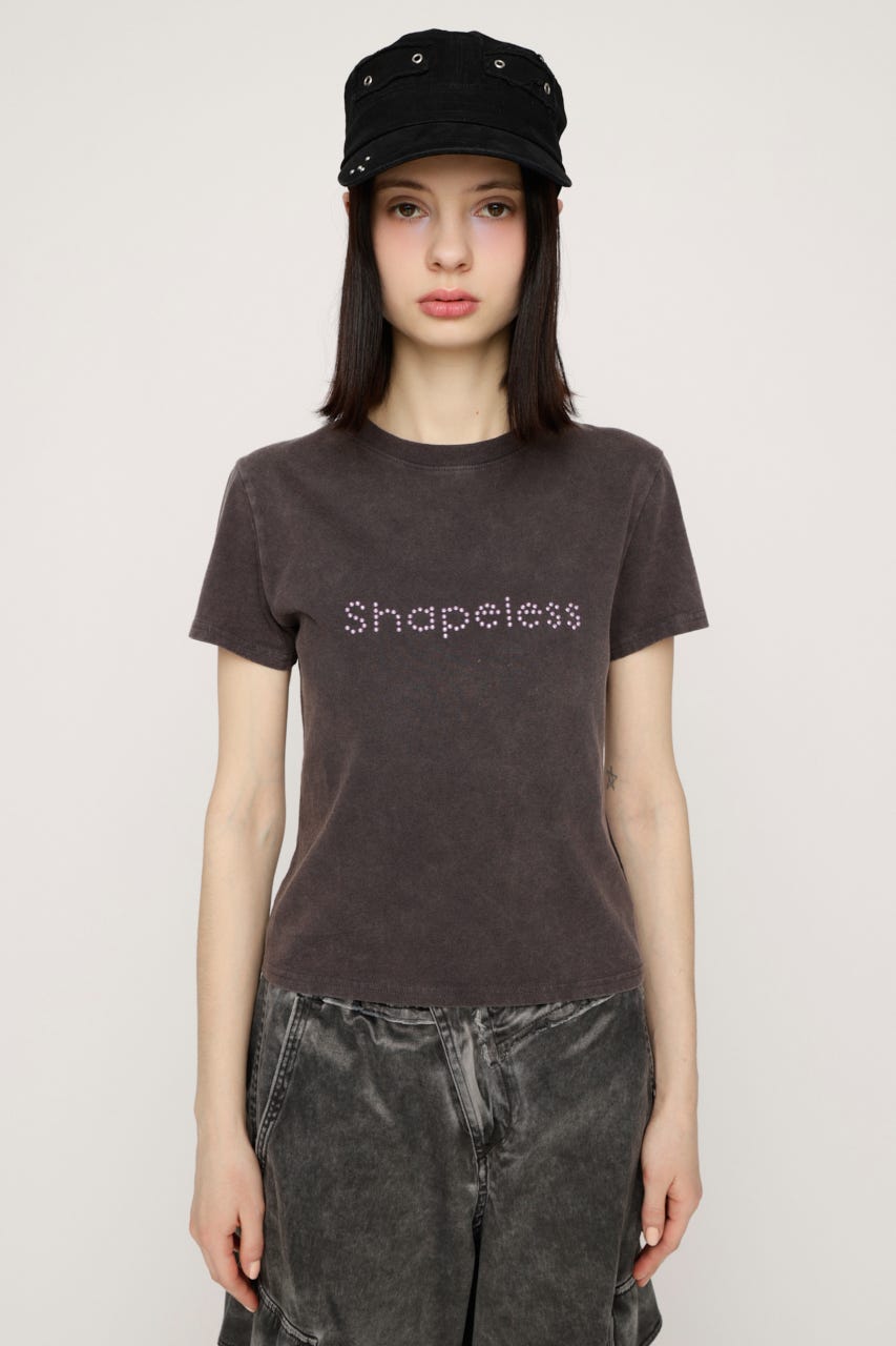 WASHED STONE LOGO Tシャツ L/BLK FREE