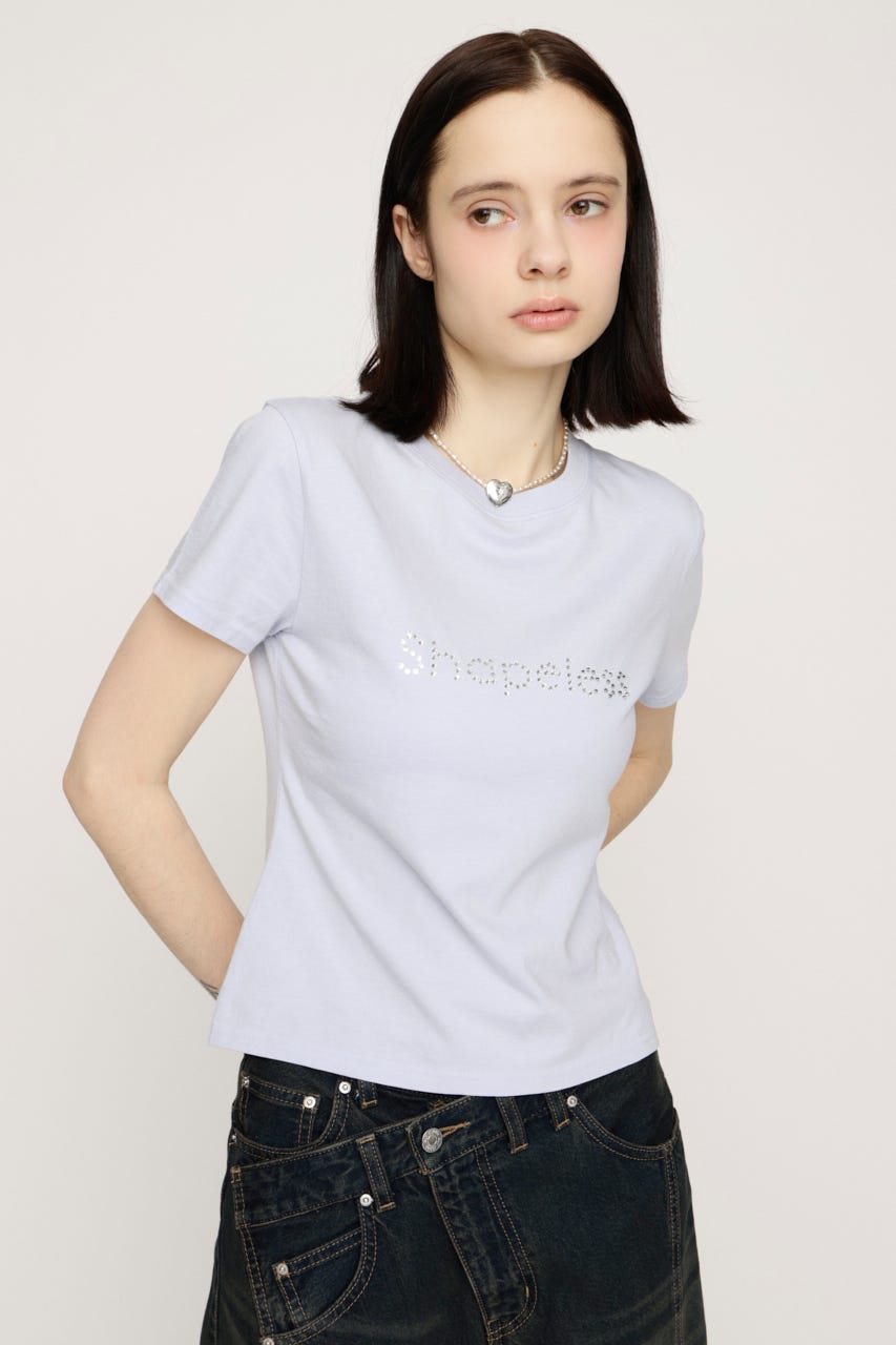 WASHED STONE LOGO Tシャツ L/BLU FREE