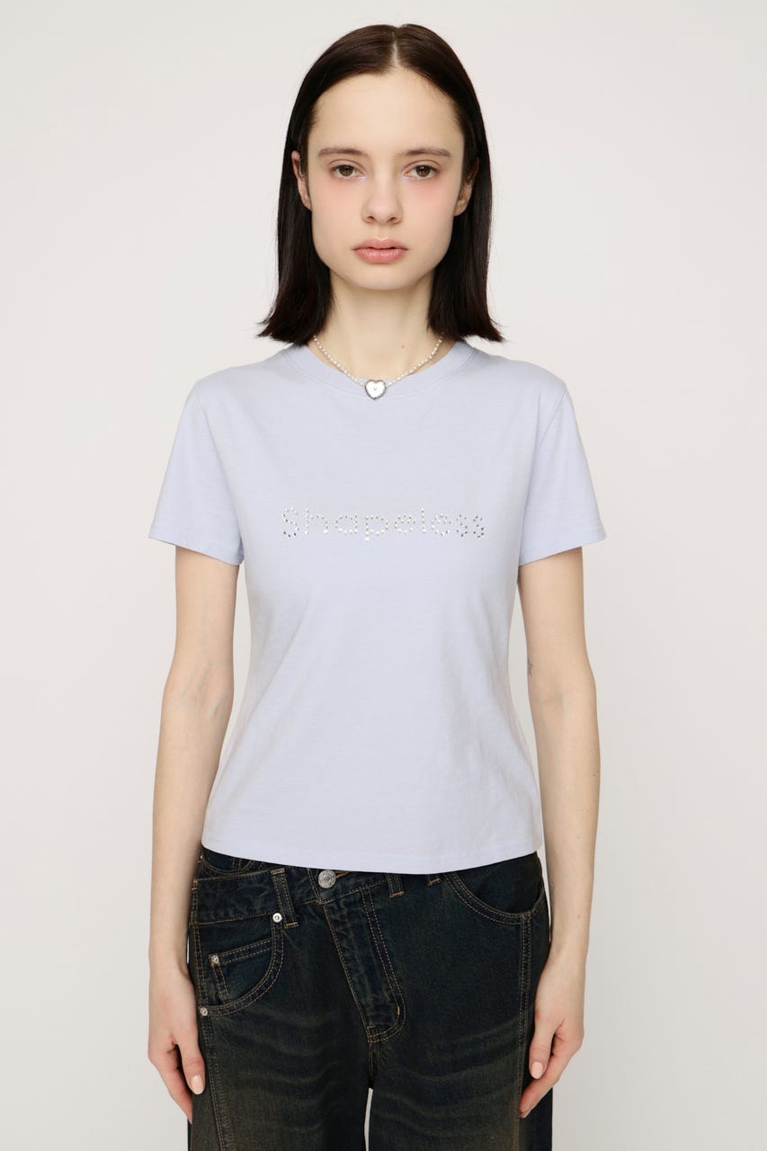 WASHED STONE LOGO Tシャツ L/BLU FREE