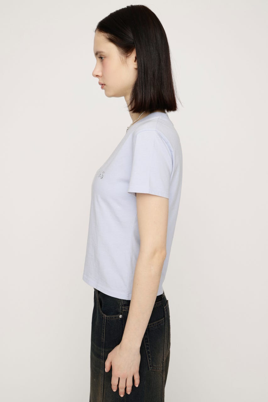 WASHED STONE LOGO Tシャツ L/BLU FREE