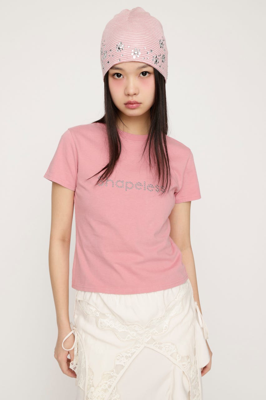 WASHED STONE LOGO Tシャツ L/PNK FREE