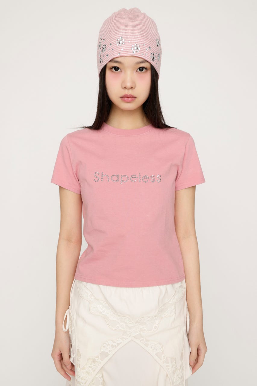 WASHED STONE LOGO Tシャツ L/PNK FREE