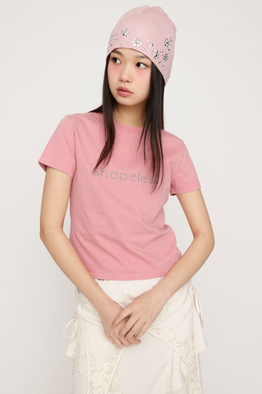 WASHED STONE LOGO Tシャツ L/PNK FREE