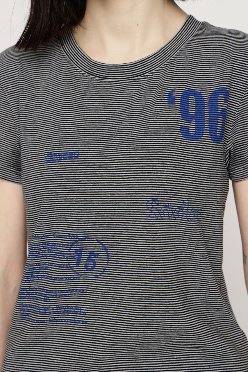 BORDER ON GRAPHIC Tシャツ M/BLK FREE