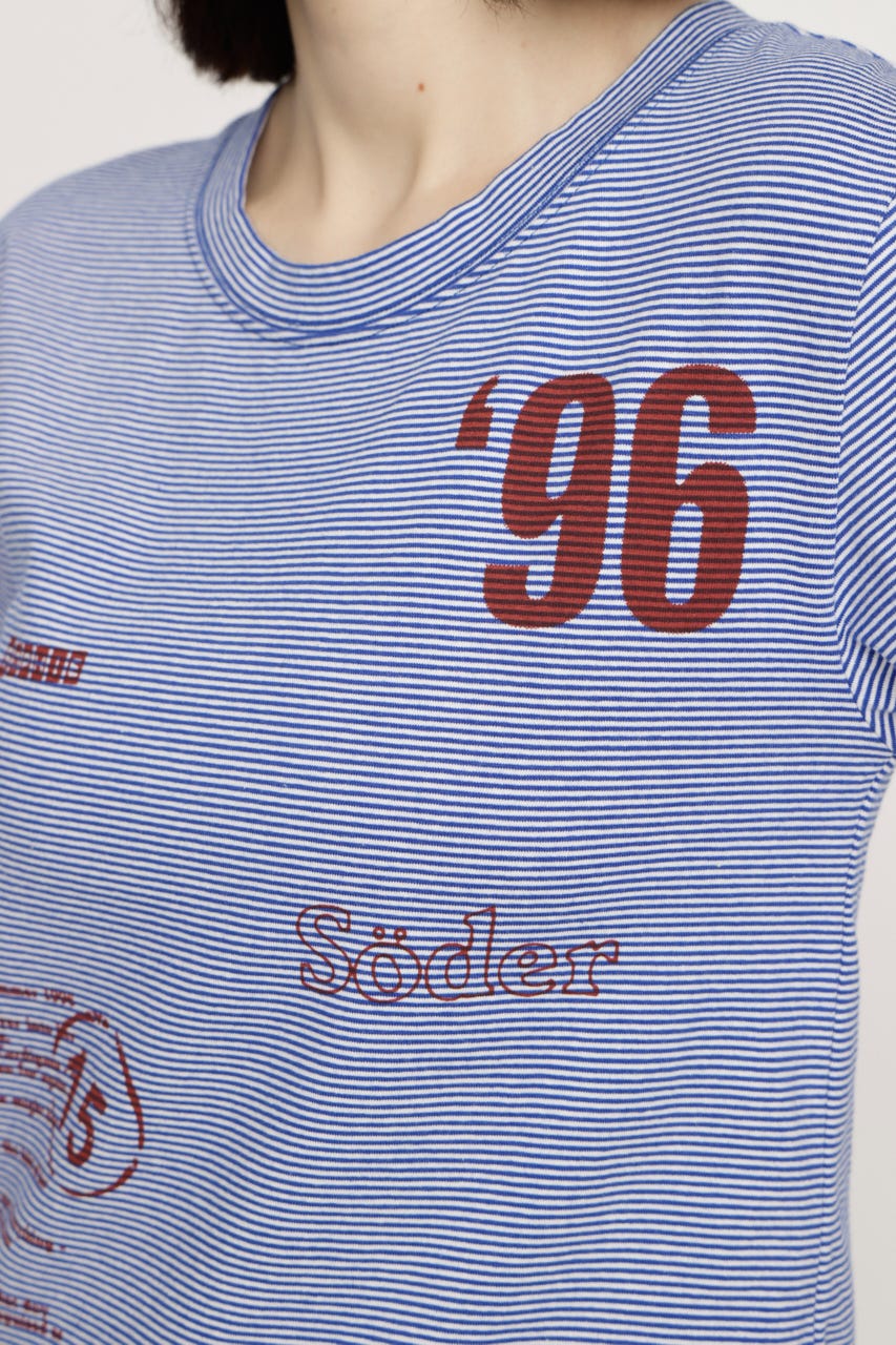 BORDER ON GRAPHIC Tシャツ M/BLU FREE