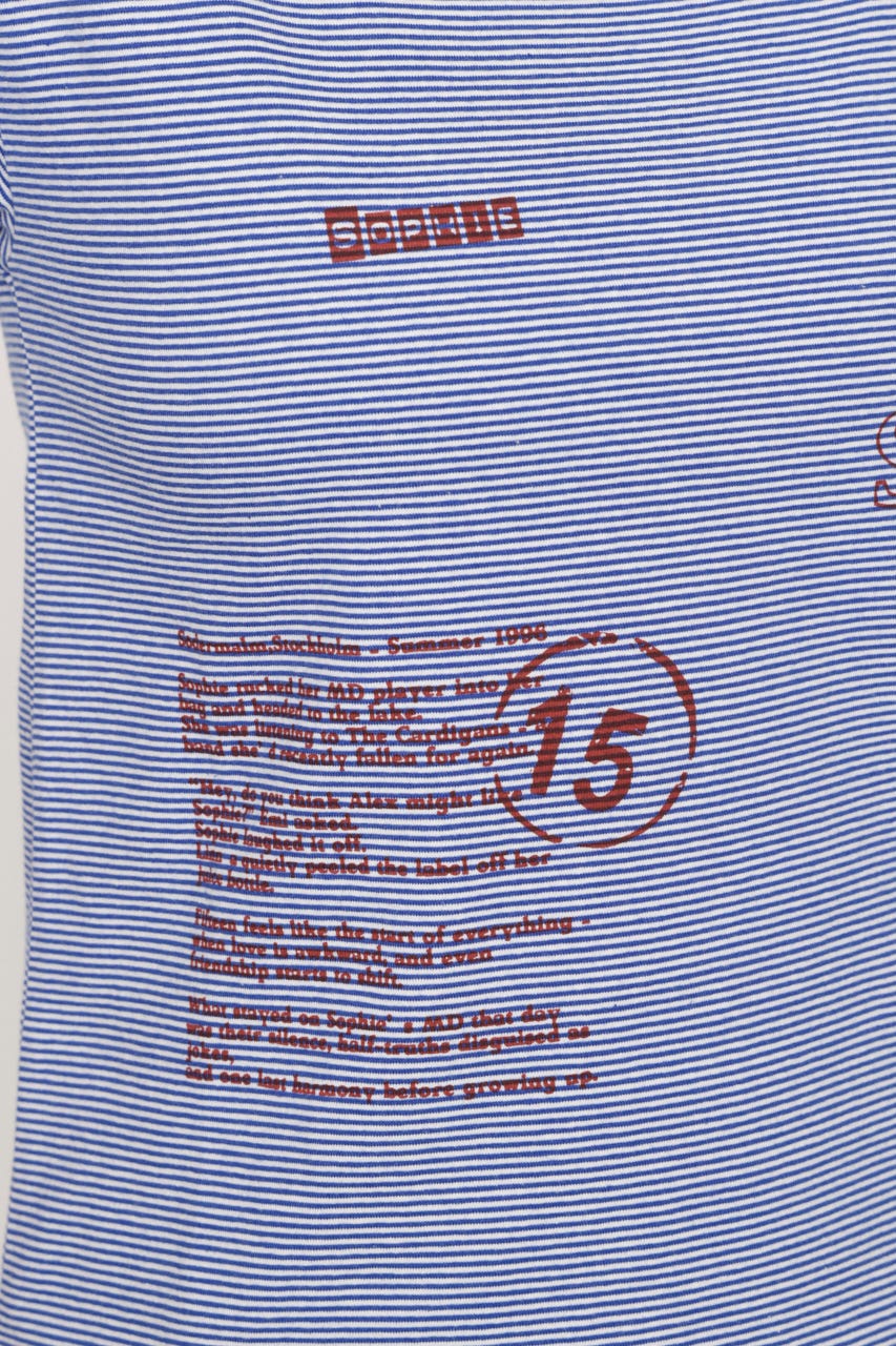 BORDER ON GRAPHIC Tシャツ M/BLU FREE