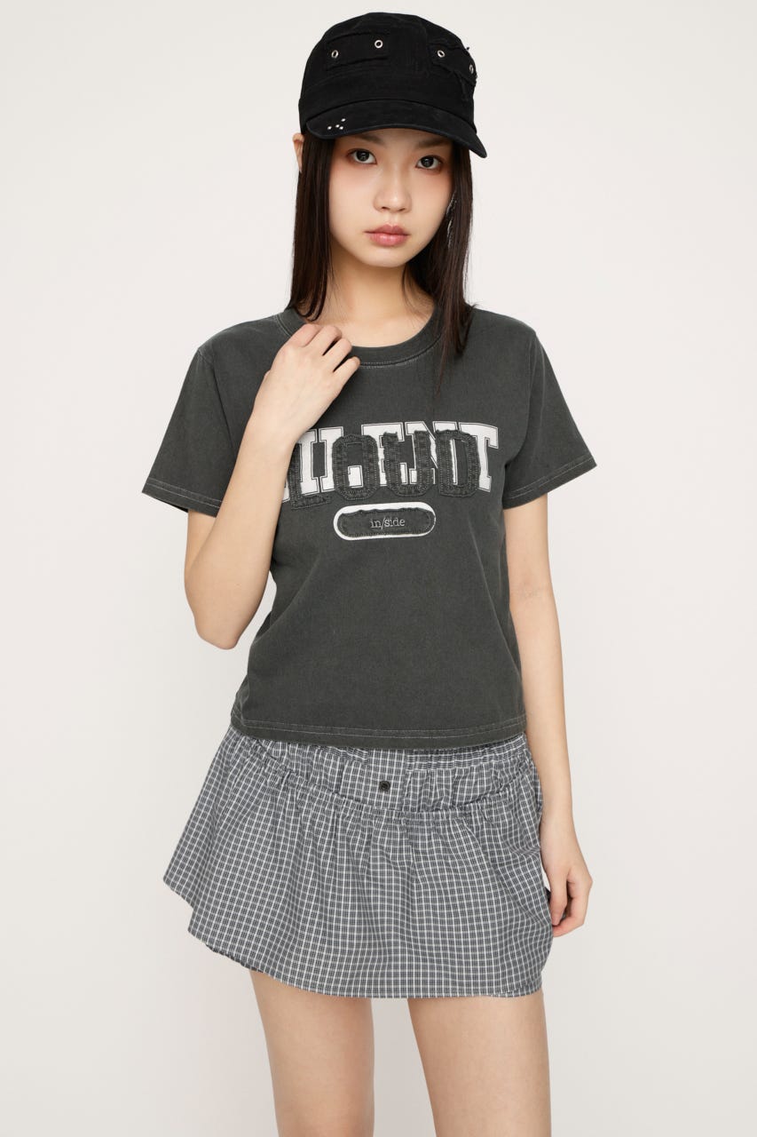 LOGO ON PATCH Tシャツ L/BLK FREE