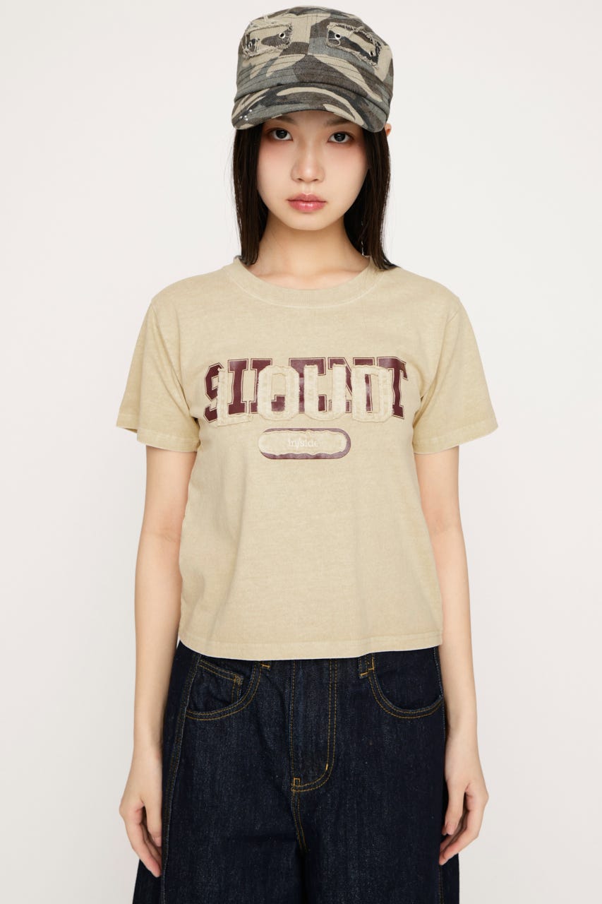 LOGO ON PATCH Tシャツ L/YEL FREE
