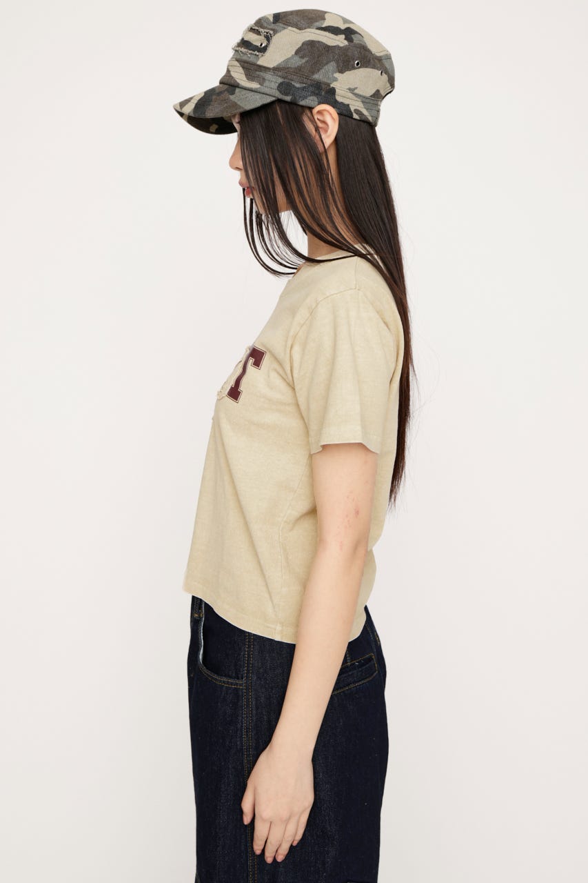 LOGO ON PATCH Tシャツ L/YEL FREE