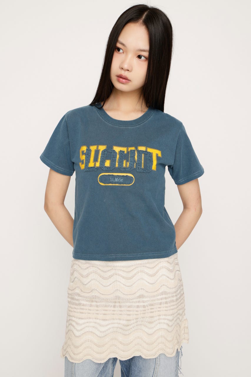 LOGO ON PATCH Tシャツ NVY FREE