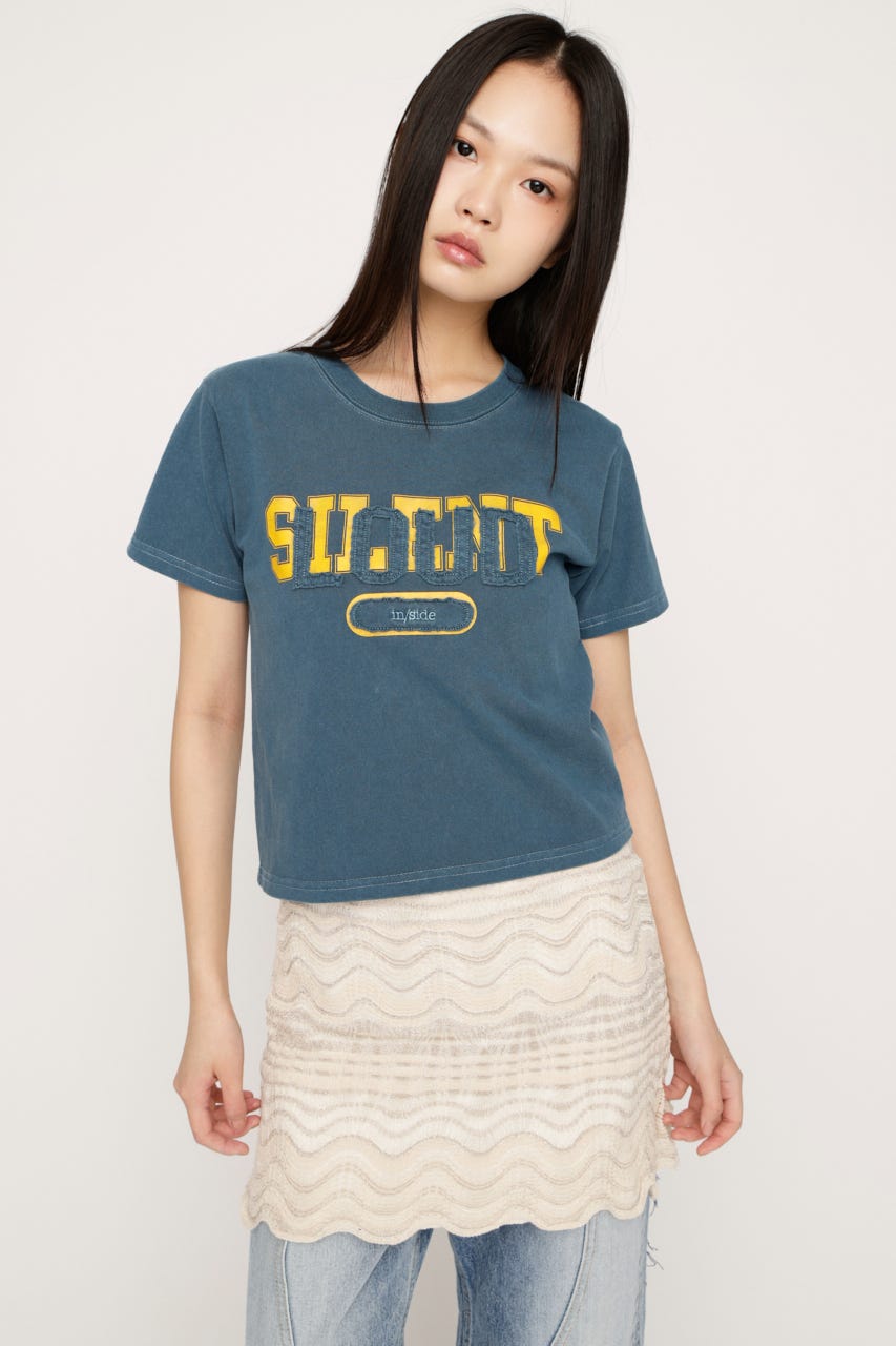 【SNSで話題！】LOGO ON PATCH Tシャツ NVY FREE