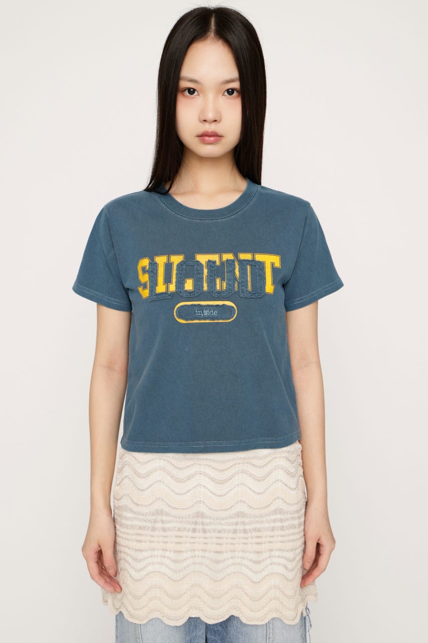 【SNSで話題！】LOGO ON PATCH Tシャツ NVY FREE