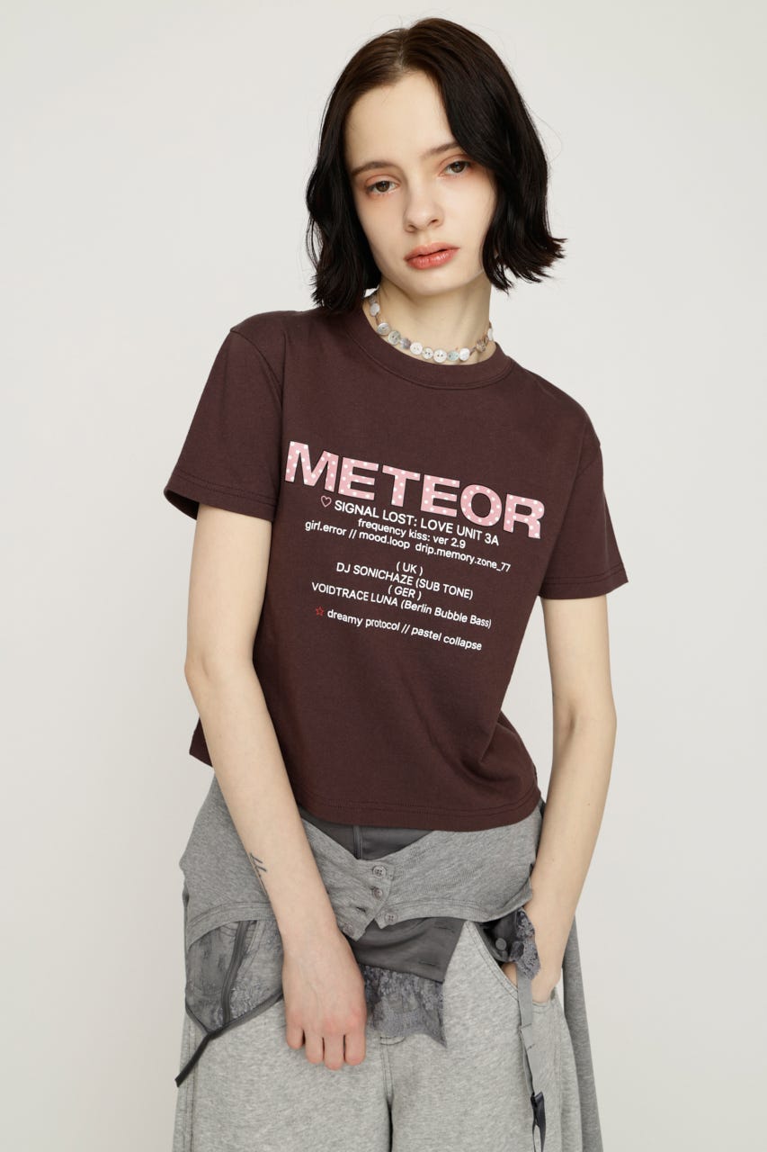 【SNSで話題！】PATTERN LOGO COMPACT Tシャツ BRN FREE
