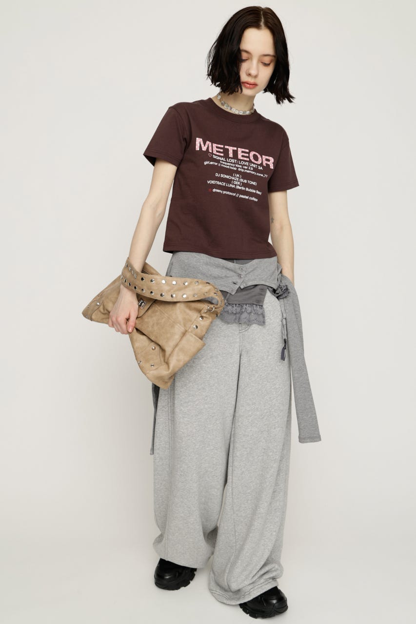 【SNSで話題！】PATTERN LOGO COMPACT Tシャツ BRN FREE