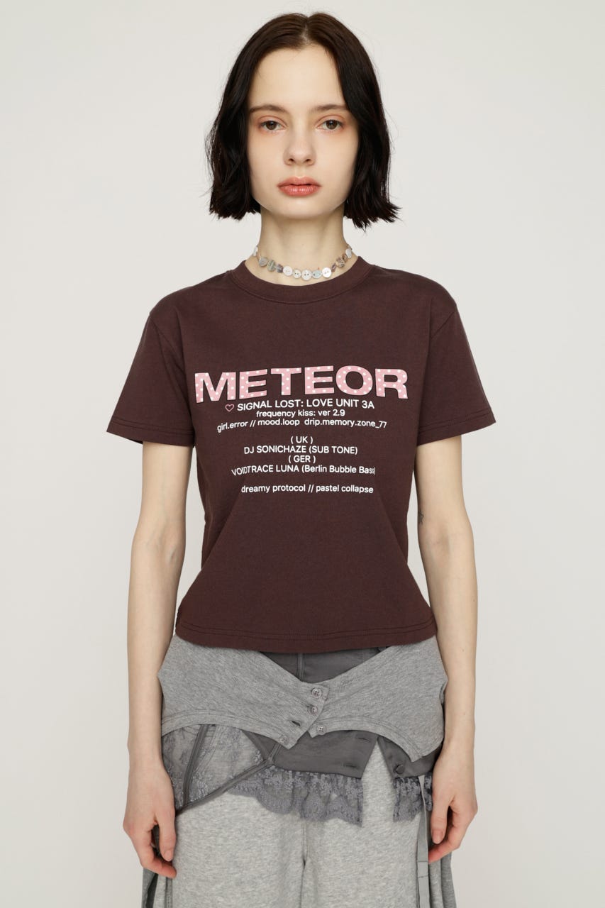 【SNSで話題！】PATTERN LOGO COMPACT Tシャツ BRN FREE