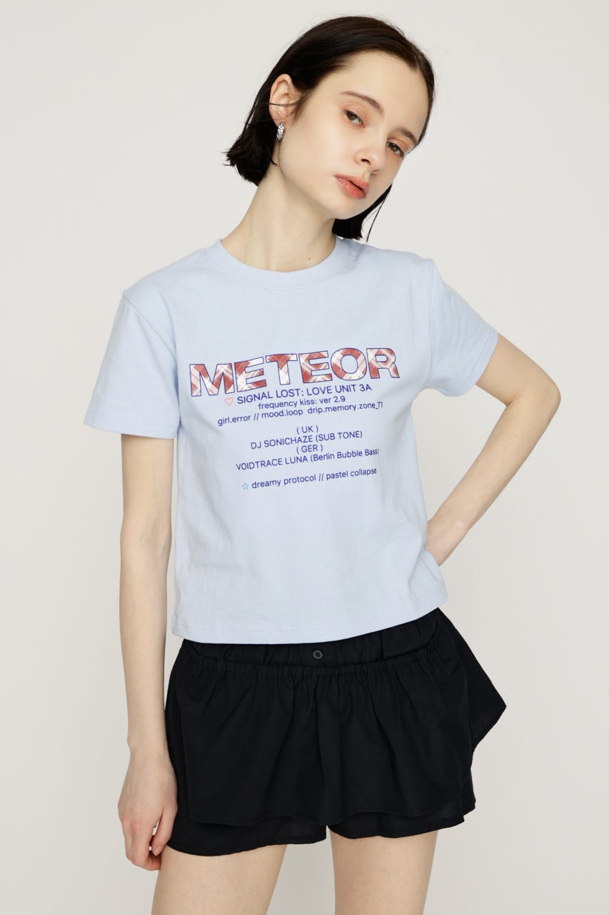 【SNSで話題！】PATTERN LOGO COMPACT Tシャツ L/BLU FREE