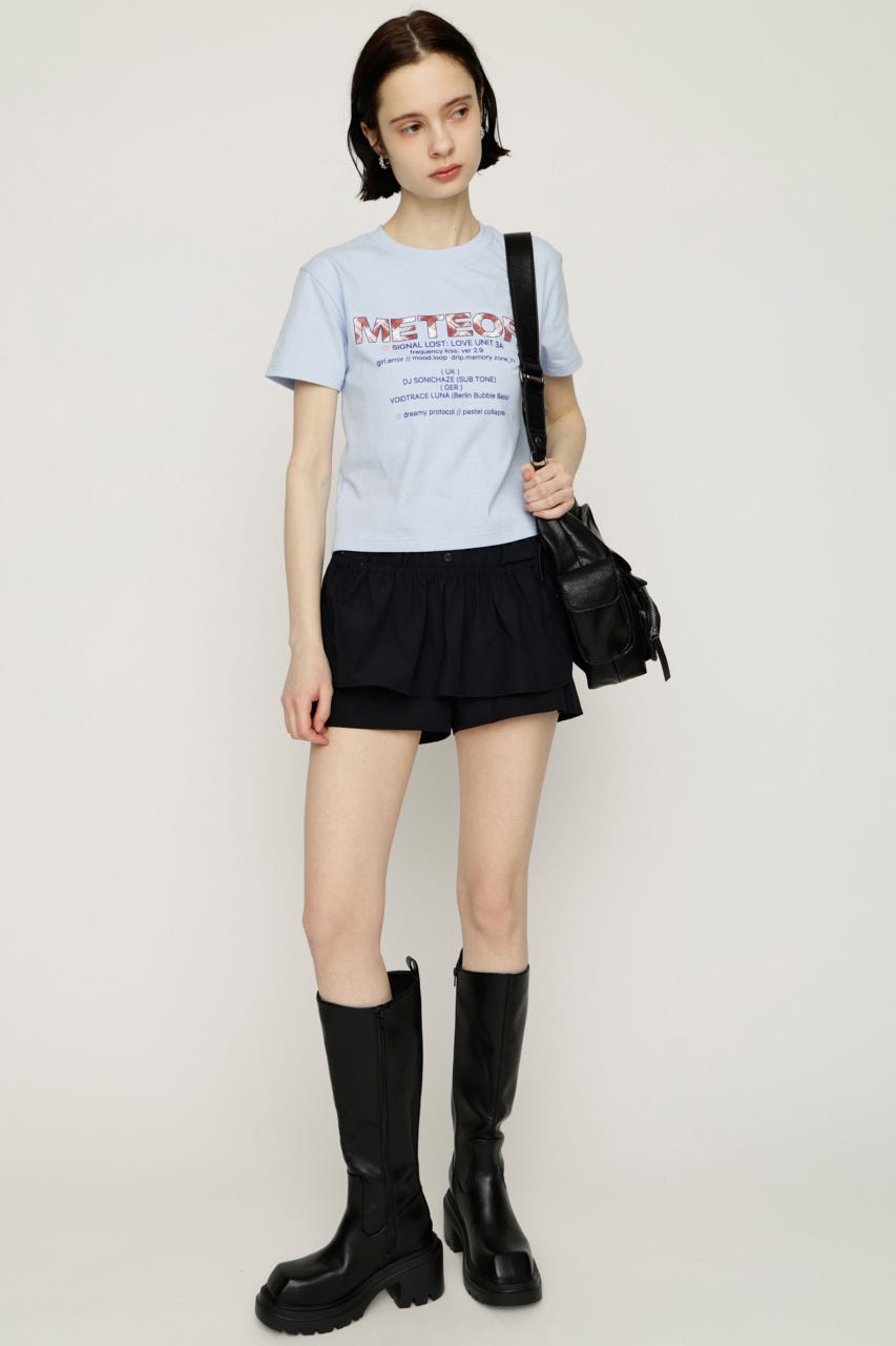 【SNSで話題！】PATTERN LOGO COMPACT Tシャツ L/BLU FREE