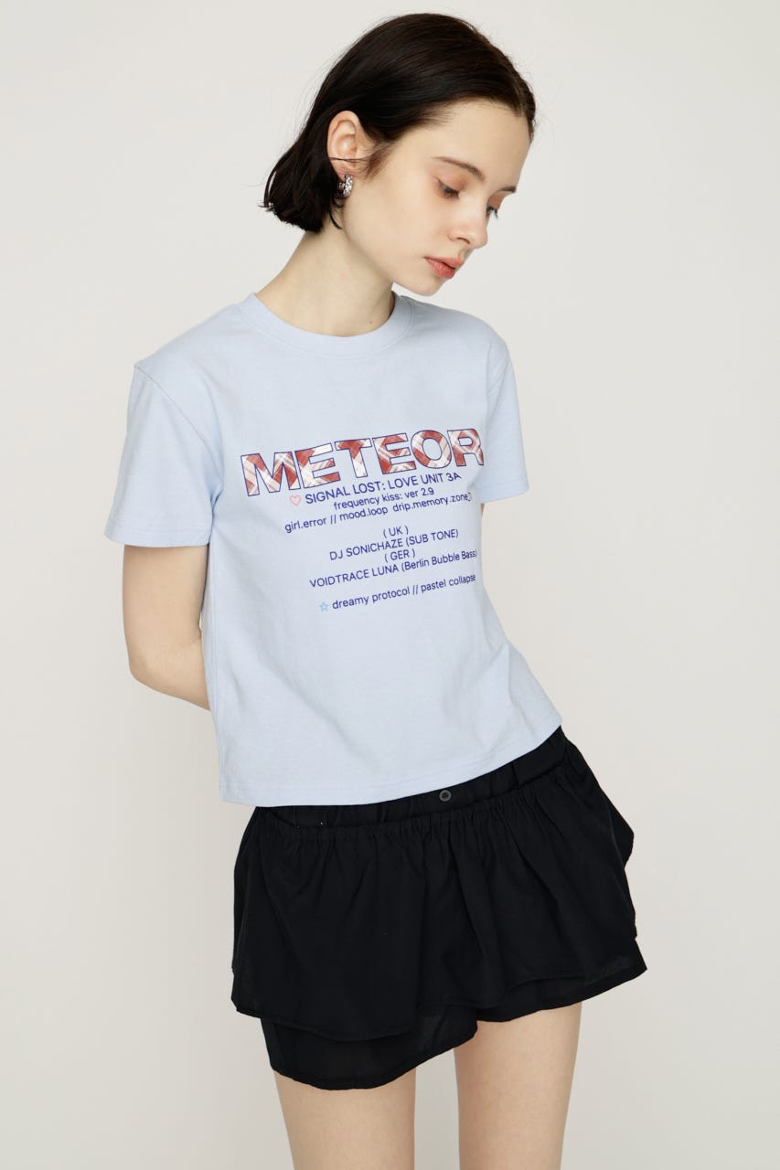 【SNSで話題！】PATTERN LOGO COMPACT Tシャツ L/BLU FREE