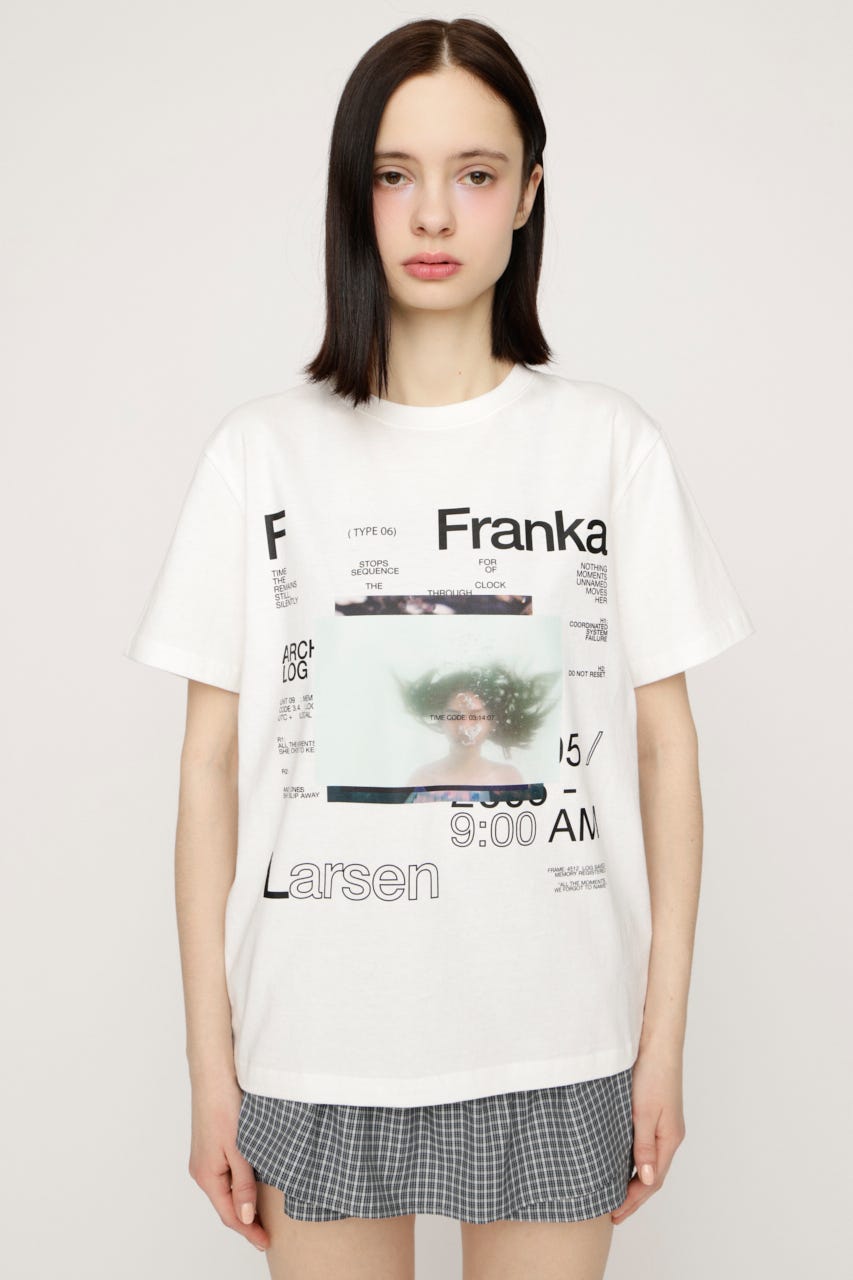 PHOTO LOGO 2 SIZE Tシャツ WHT 1