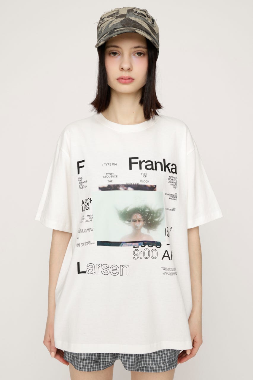 PHOTO LOGO 2 SIZE Tシャツ WHT 1